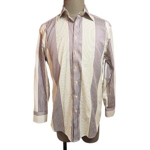 Ted Baker Endurance Stripe Dress Shirt White Purple